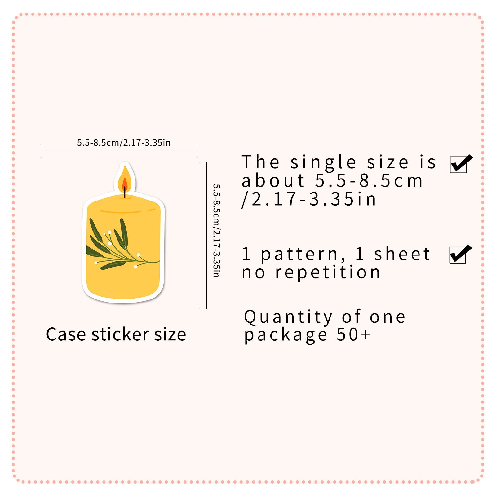 50pcs Scented Candles Fun Stickers Vinyl Decorative Bottles Hats Bicycles