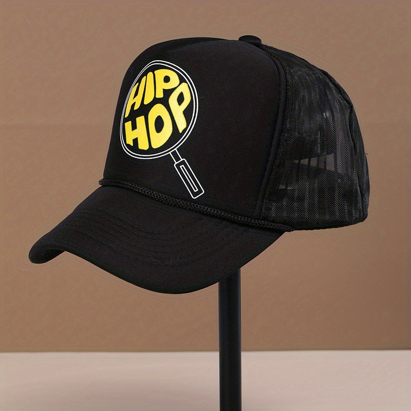 Racket Print Baseball Cap Hip Hop Mesh Trucker Hat