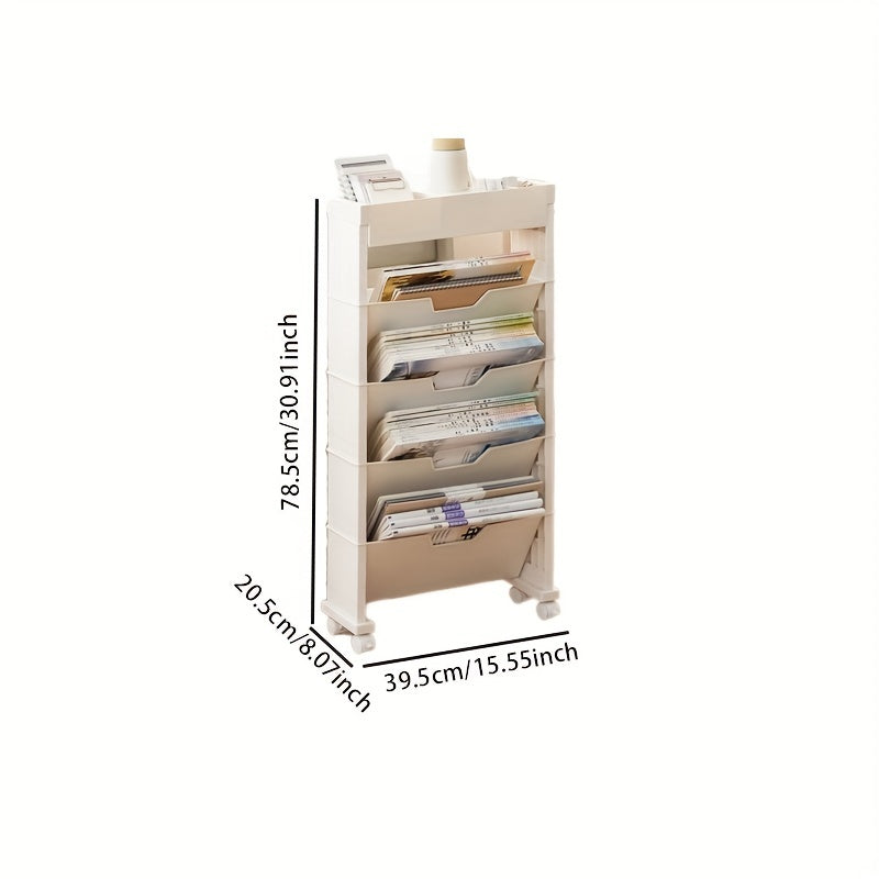 Small Trolley Storage Rack for Books, Bedroom, Living Room