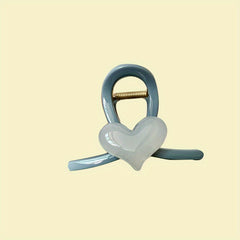4pcs Jelly Heart Hair Claw Ponytail Holder Hair Clip