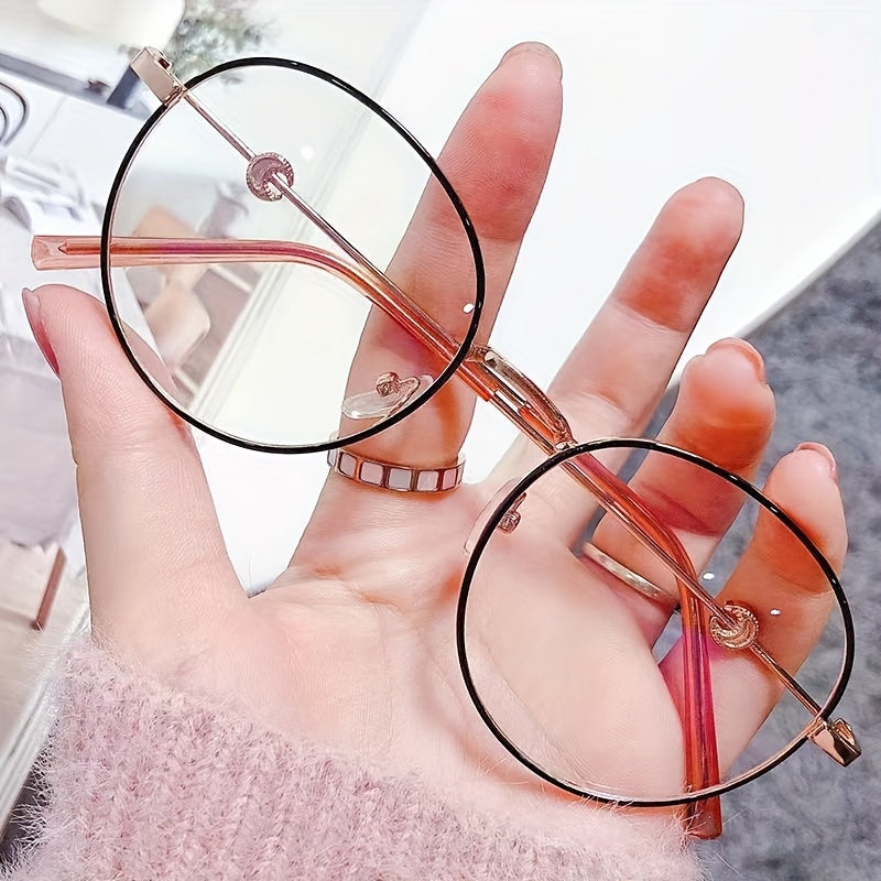 Retro Round Metal Frame Anti-Light Glasses for Men