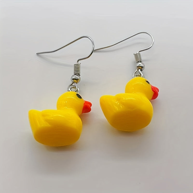 Yellow Duck Earrings - Quirky and fun animal-themed jewelry