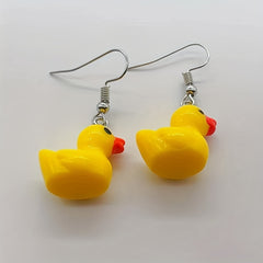 Yellow Duck Earrings - Quirky and fun animal-themed jewelry