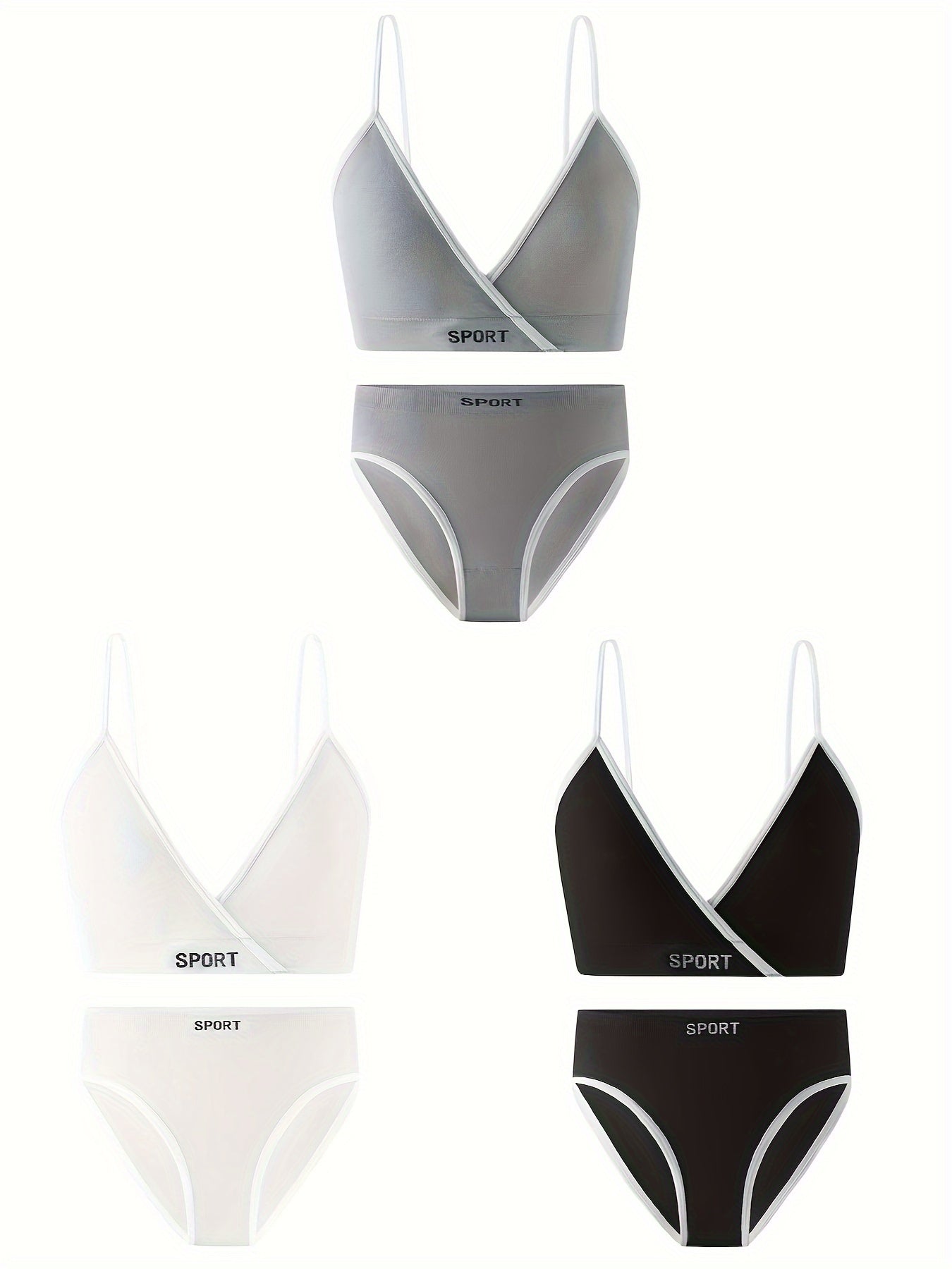 Letter Print Bra & Panties Lingerie Set
