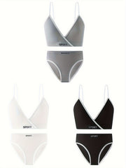 Letter Print Bra & Panties Lingerie Set