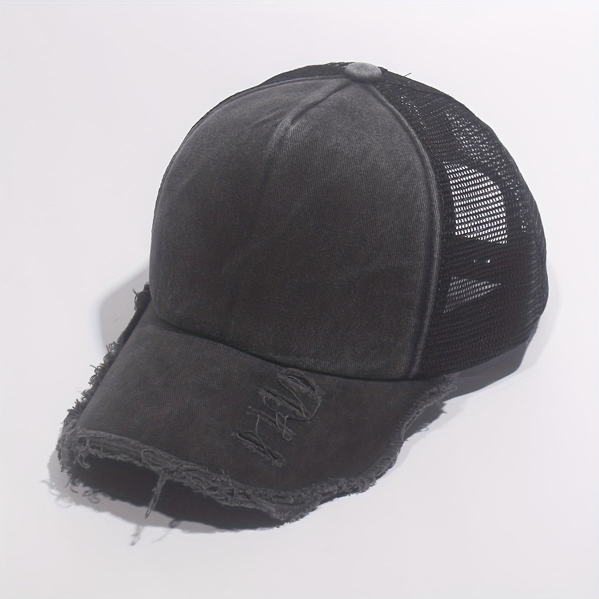 Perforated Baseball Cap Mesh Hat Curved Brim Snapback Cap