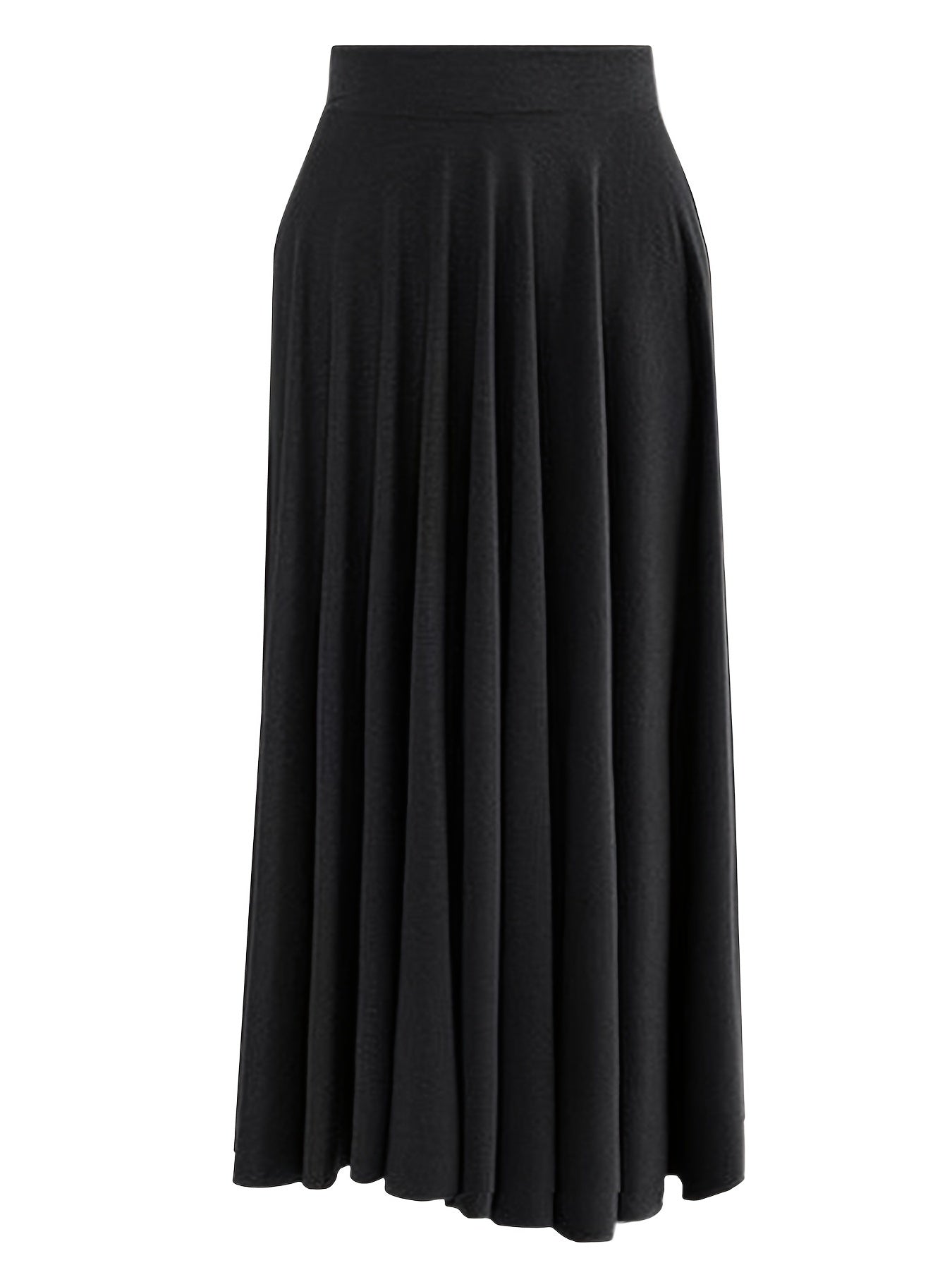  Plain Pleated High Rise Maxi Skirt