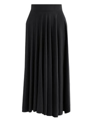  Plain Pleated High Rise Maxi Skirt