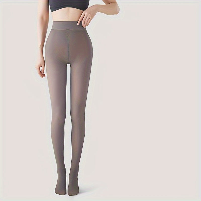 Plush Lined Tights High Waist Thermal Leggings Women's Stockings