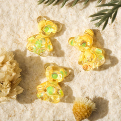 10pcs Aurora Bear Charms for Crafts DIY Resin Charms Accessories