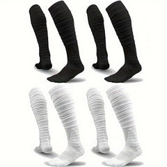4 Pairs Extra Long Football Socks for Men & Boys