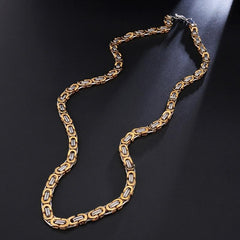 Stainless Steel Funky Flat Chain Necklace for Men