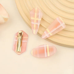 Pink Hair Clip Striped Duck Bill Clip Sweet Hair Accessory for Women Girls