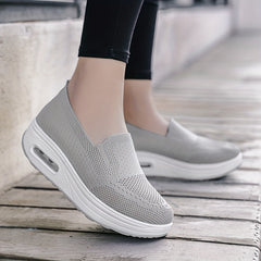 Women's Breathable Wedge Sneakers Air Cushion Slip-On Casual Shoes