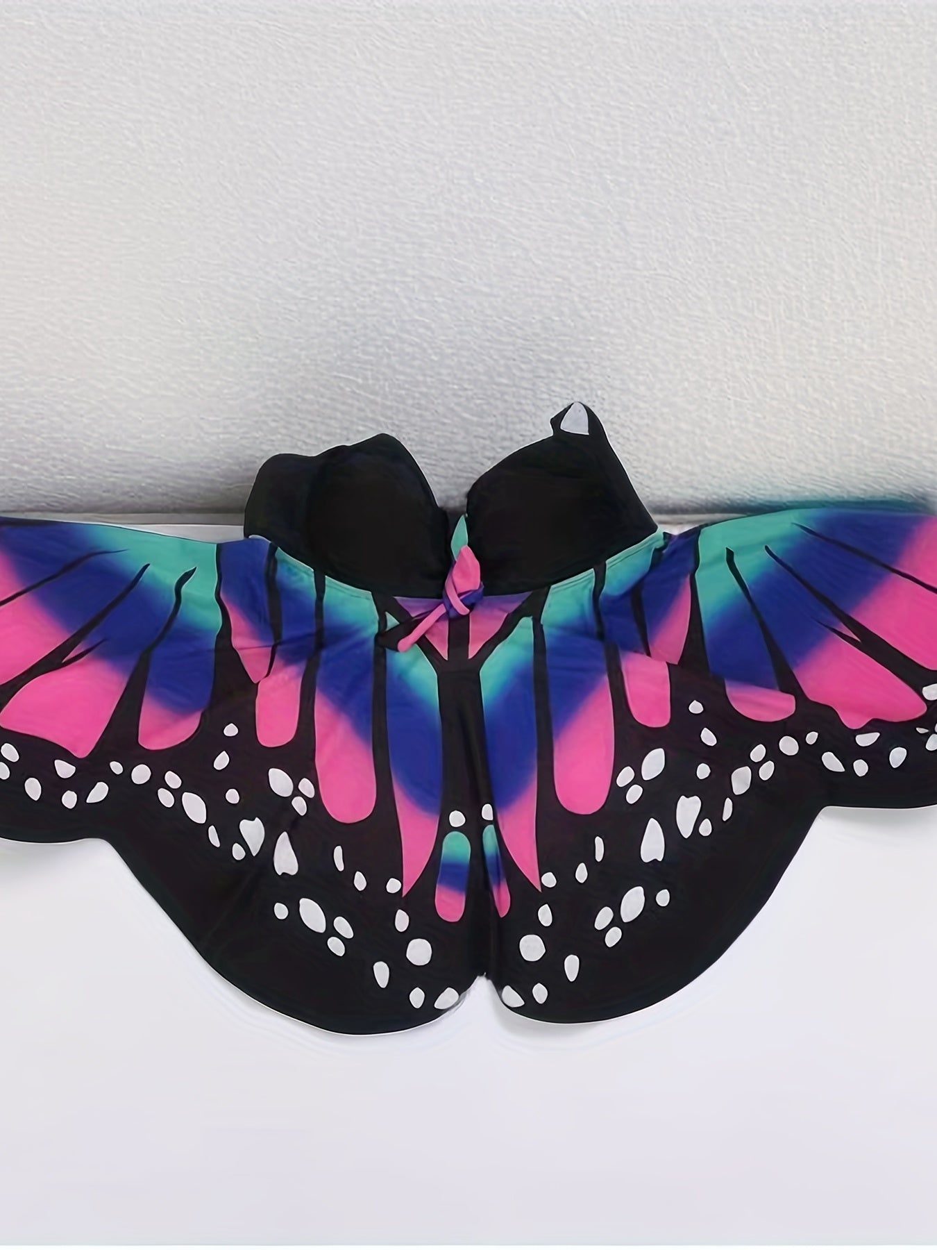  Ombre Butterfly Print Tankini Set Ruched Cami Top & Panty Swimsuit