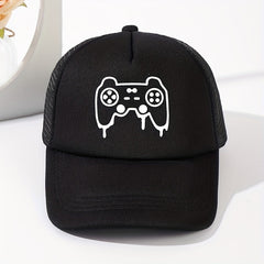 Game Machine Print Baseball Cap Sunshade Mesh Peaked Cap