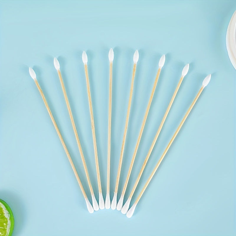 100pcs Long Pet Cotton Swabs Wood Handle Ear Cleaning