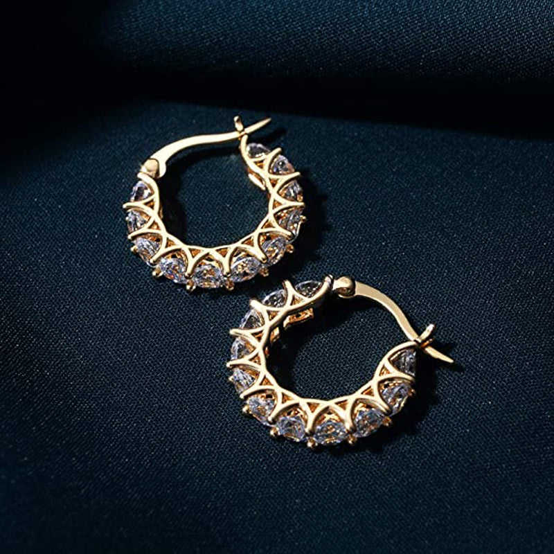 Zircon Hoop Earrings Sparkle in Any Light