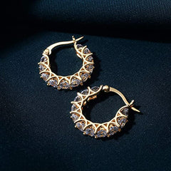 Zircon Hoop Earrings Sparkle in Any Light