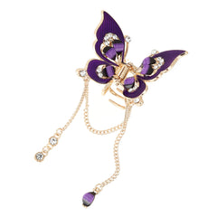 Butterfly Rhinestone Tassel Hair Claw Clip Vintage Grip Hair Jaw Clip