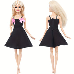 Princess Doll Dress with Pink Bow for 11-8 Inch Dolls