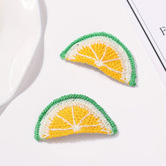 2pcs Lemon Hair Clips Knitted Sweet Side Hair Accessory