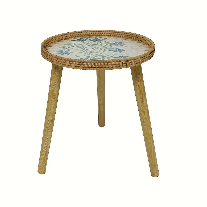 Boho Style Rattan Bedside Table Small Coffee Table
