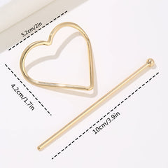 Heart Decor Hairpin Metal Chignon Hair Accessories For Women