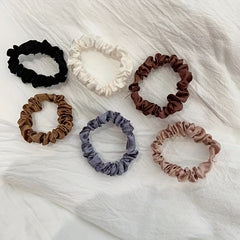 6pcs Coffee Colored Large Scrunchie Hair Tie Solid Hair Tie