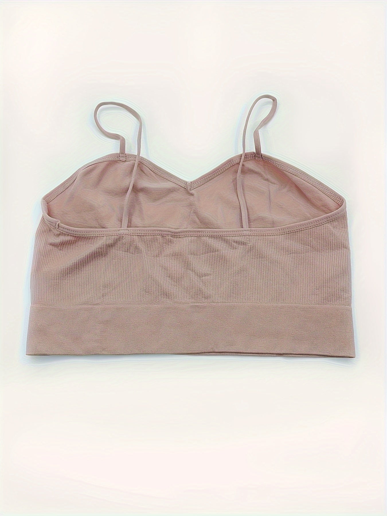2pcs Solid Cami Crop Tops V Neck Backless Slim Fit Top Women