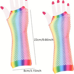 Rainbow Gradient Half Finger Gloves LGBT Pride Accessories