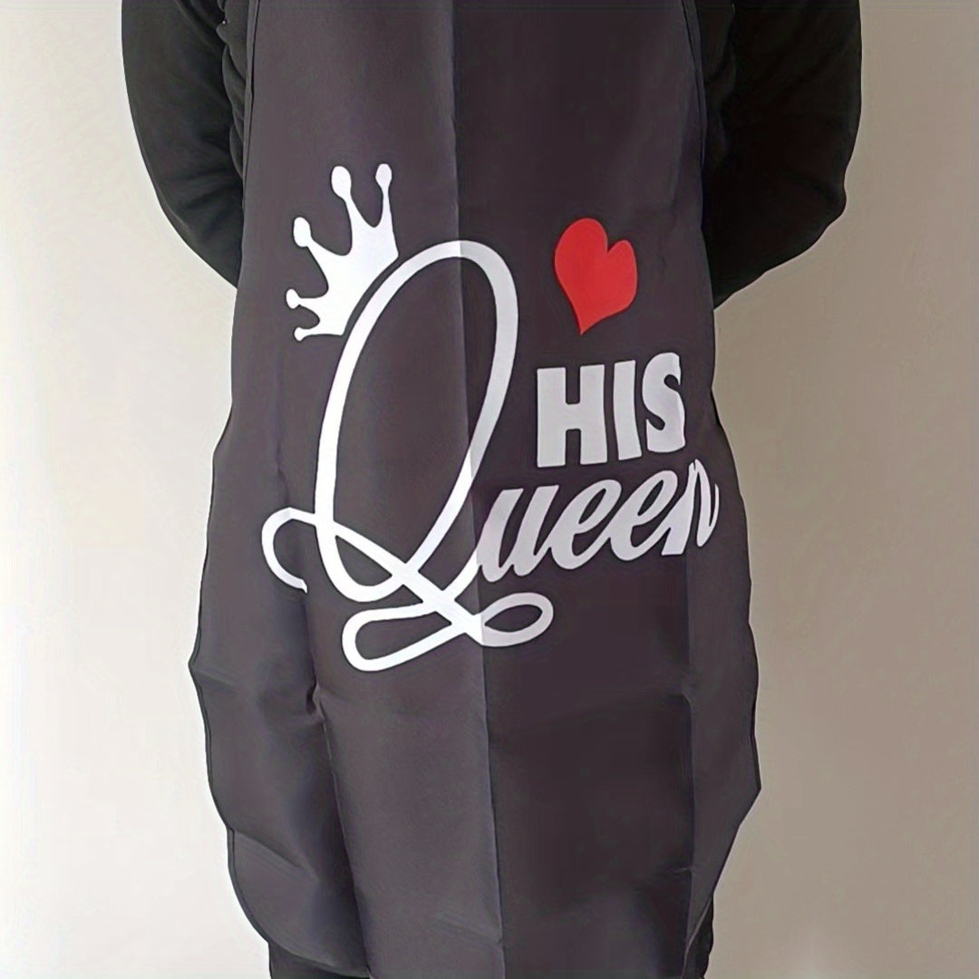 2pcs set Polyester Apron Cooking Kitchen Aprons For Couples