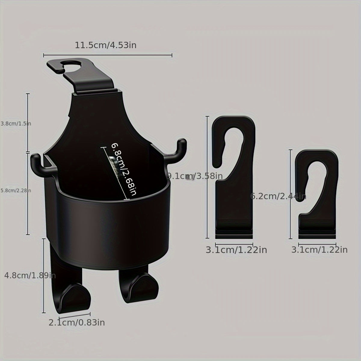 Car Seat Storage Hook With Cup Holder Hooks Headrest Seat Back Water Cup Holder