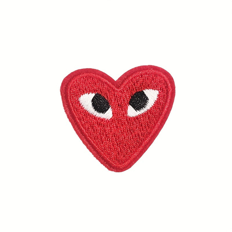 14pcs Colorful Heart Iron On Patches Sew On Embroidered Applique