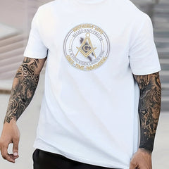 Geometric Pattern Men's Crew Neck T-shirt for Summer