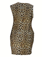  Leopard Print Bodycon Tank Dress