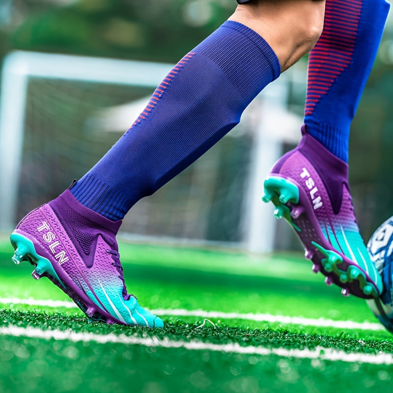 Boy's High Top Spiked Football Cleat - Non Slip and Breathable