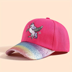 Summer Unicorn Kids Baseball Cap Embroidered Peaked Sun Hat