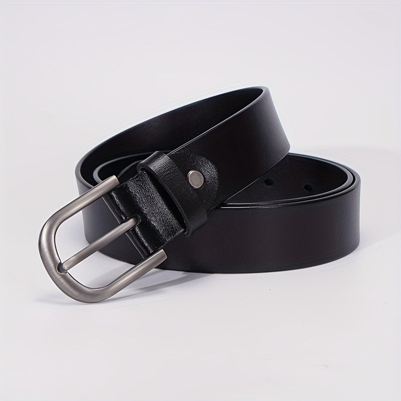 Leather Belt Solid Oval Pin Buckle Belt For Women Men Casual Pants Jeans Belts