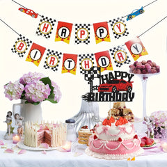 Car Club Birthday Cake Insert, Party Cake Decoration