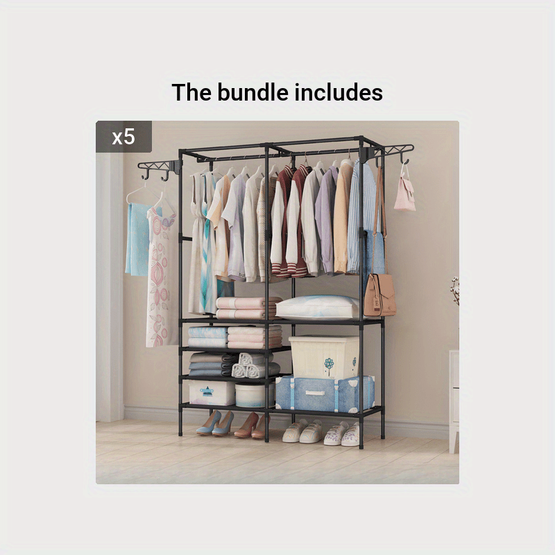 Iron Clothes Rack with Hanging Bag for Clothing Stores