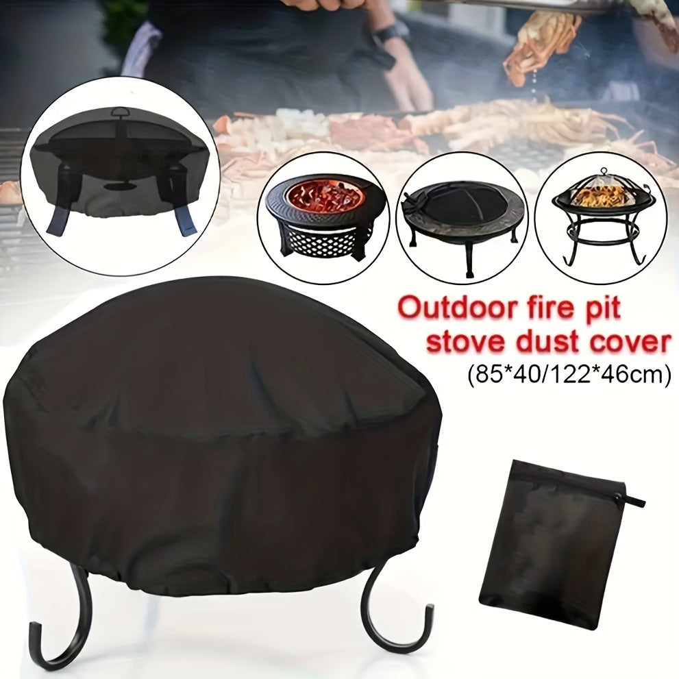 Waterproof Round Fire Pit Cover Patio Dustproof Anti UV Tear Resistant
