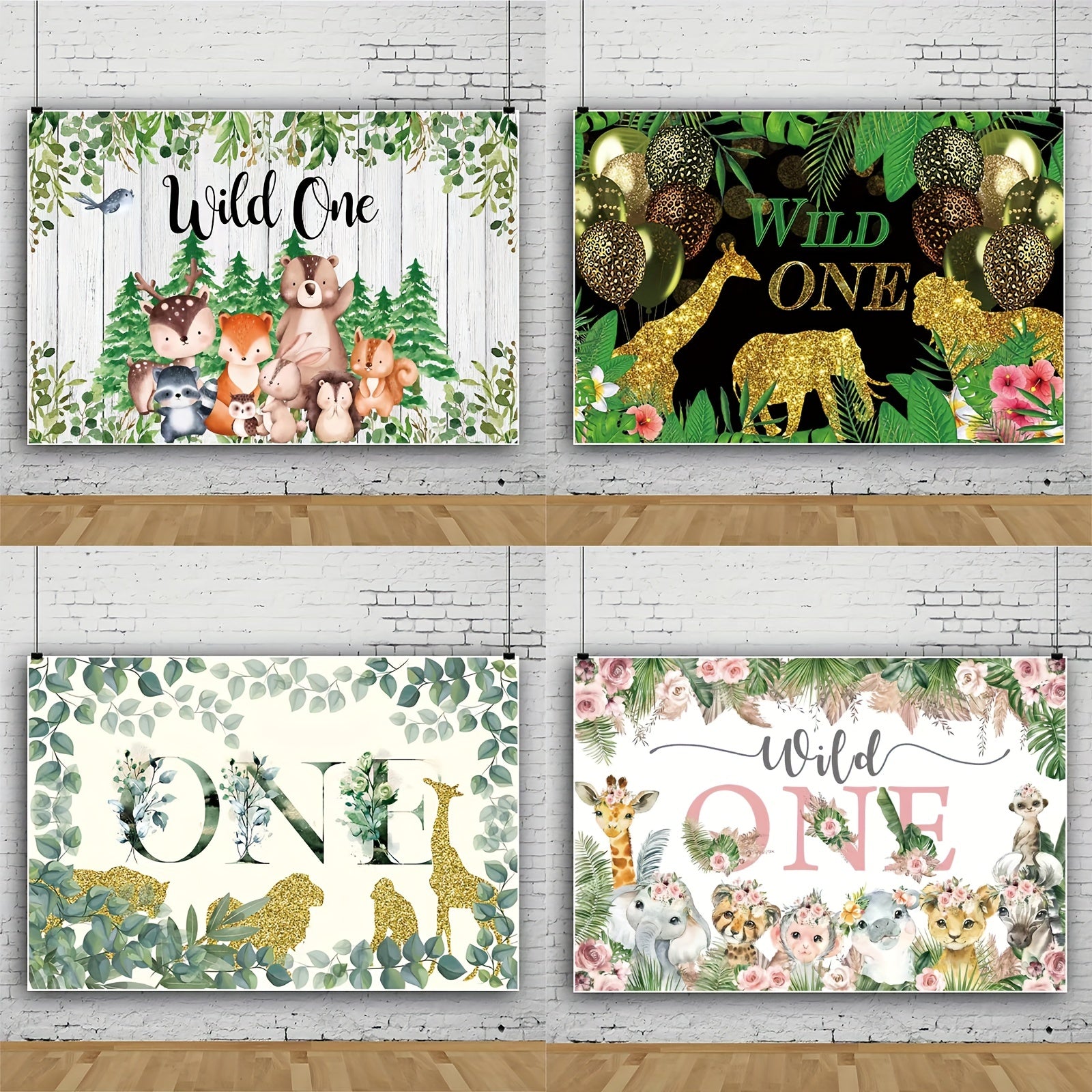 Wild One Birthday Decoration Backdrop Banner for 1st Birthday Boy Girls