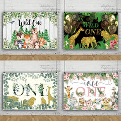 Wild One Birthday Decoration Backdrop Banner for 1st Birthday Boy Girls