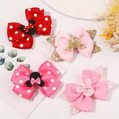 Polka Dot Bow Hair Clips for Girls