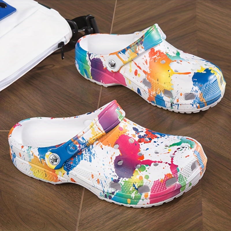 Women's Graffiti Clogs Closed Toe Slip On Slide Shoes