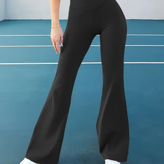 Solid Flare Leg Yoga Pants High Stretch Bell-bottom Leggings