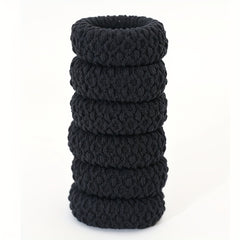 6pcs Thick Seamless Hair Ties Wide Elastic Ponytail Holder Scrunc