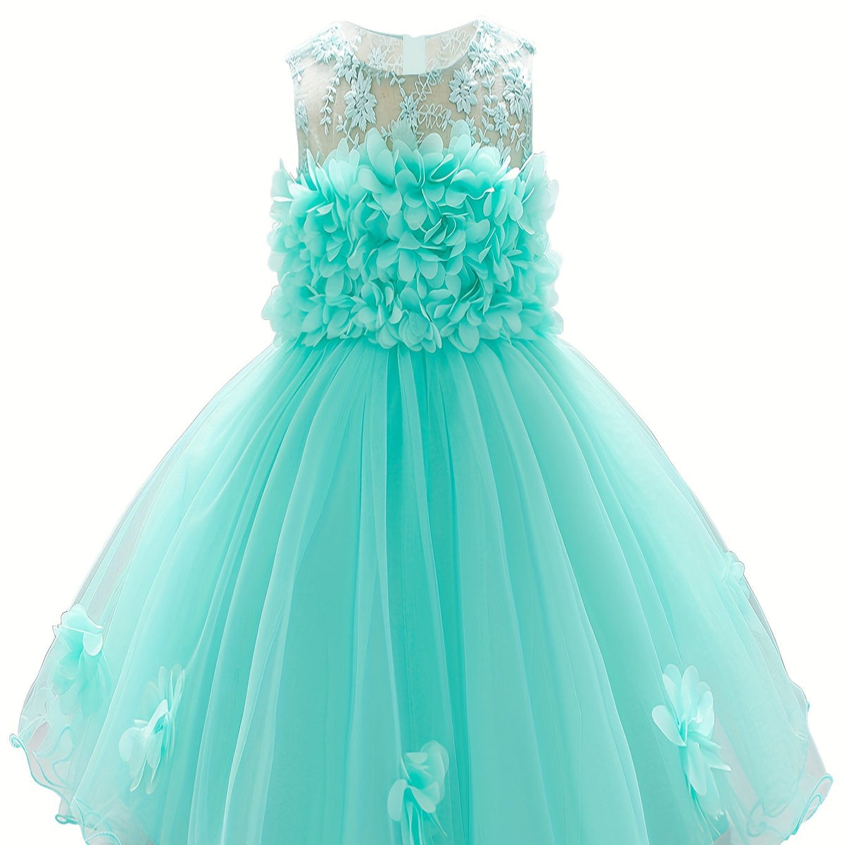 Flower Embroidered Princess Dress for Girls