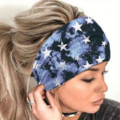 Stars Pattern Sports Headband Yoga Fitness Workout Sweatband Hair Accessories